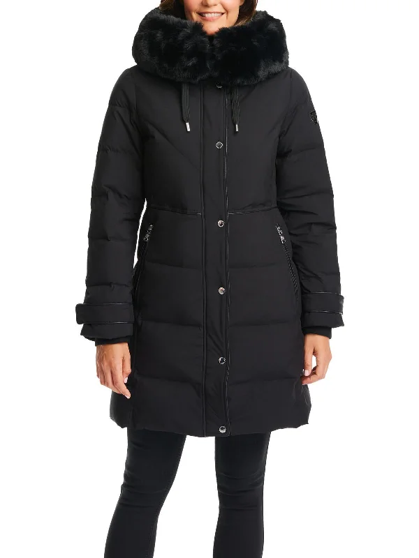 Special Offer For You Womens Faux Fur Trim Hooded Parka Coat