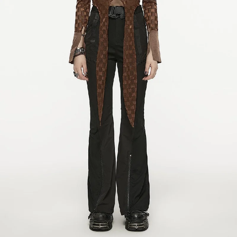 Browse Our Top Products Women's Gothic Strap Splice Buckle Flared Pants