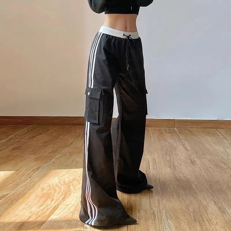 Exquisite Women's Wear Sale Women's Grunge Stripes Drawstring Pants