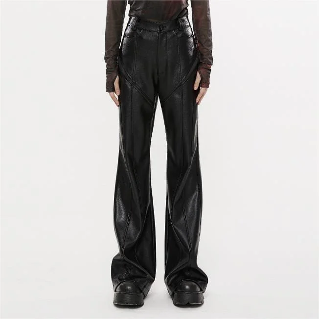 Cool Prices Women's Punk Faux Leather Flared Pants