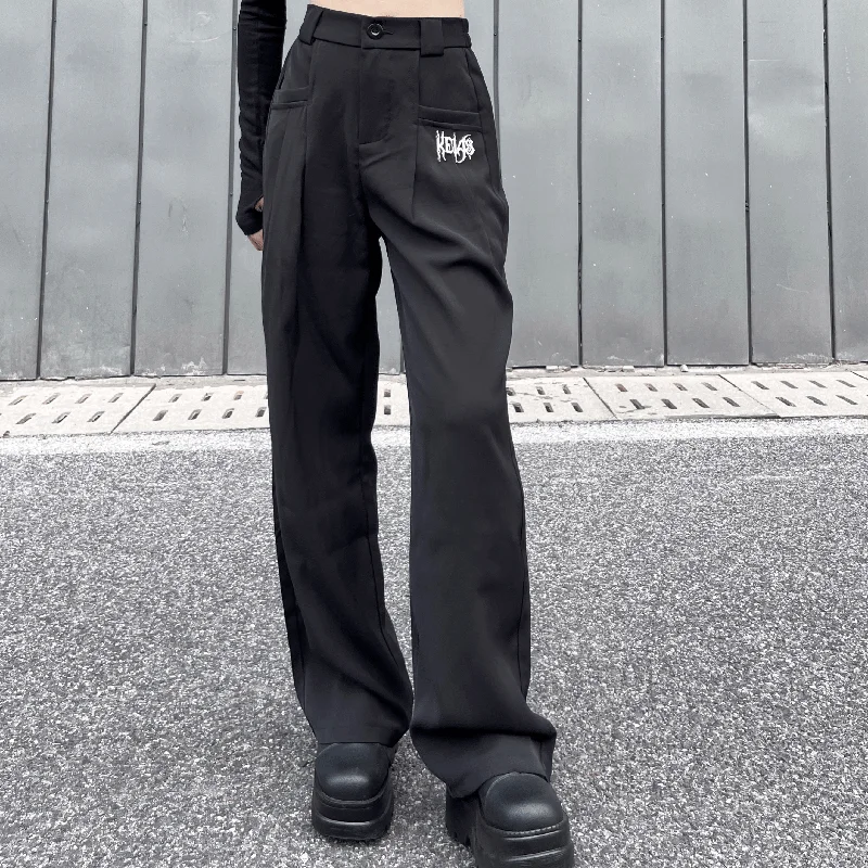 Exquisite Craftsmanship Women's Punk High-waisted Wide Leg Pants